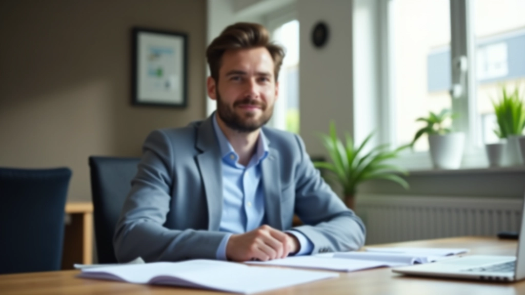 Entrepreneur seul dans son bureau avec documents et plans de développement d'entreprise
